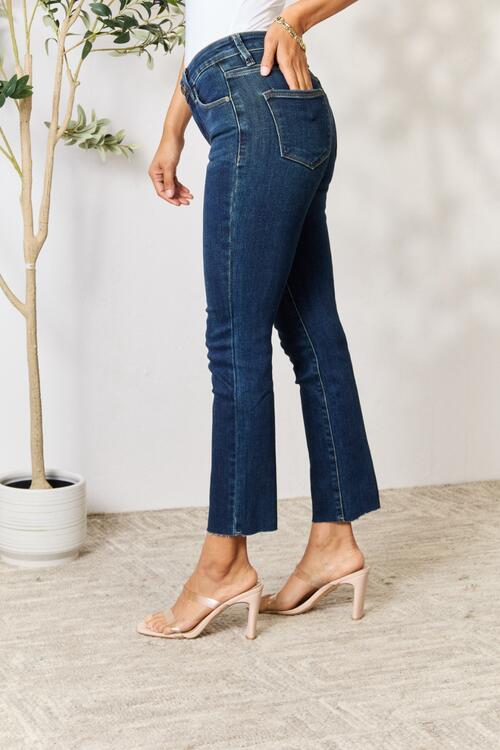 BAYEAS Full Size Raw Hem Straight Jeans - AllIn Computer