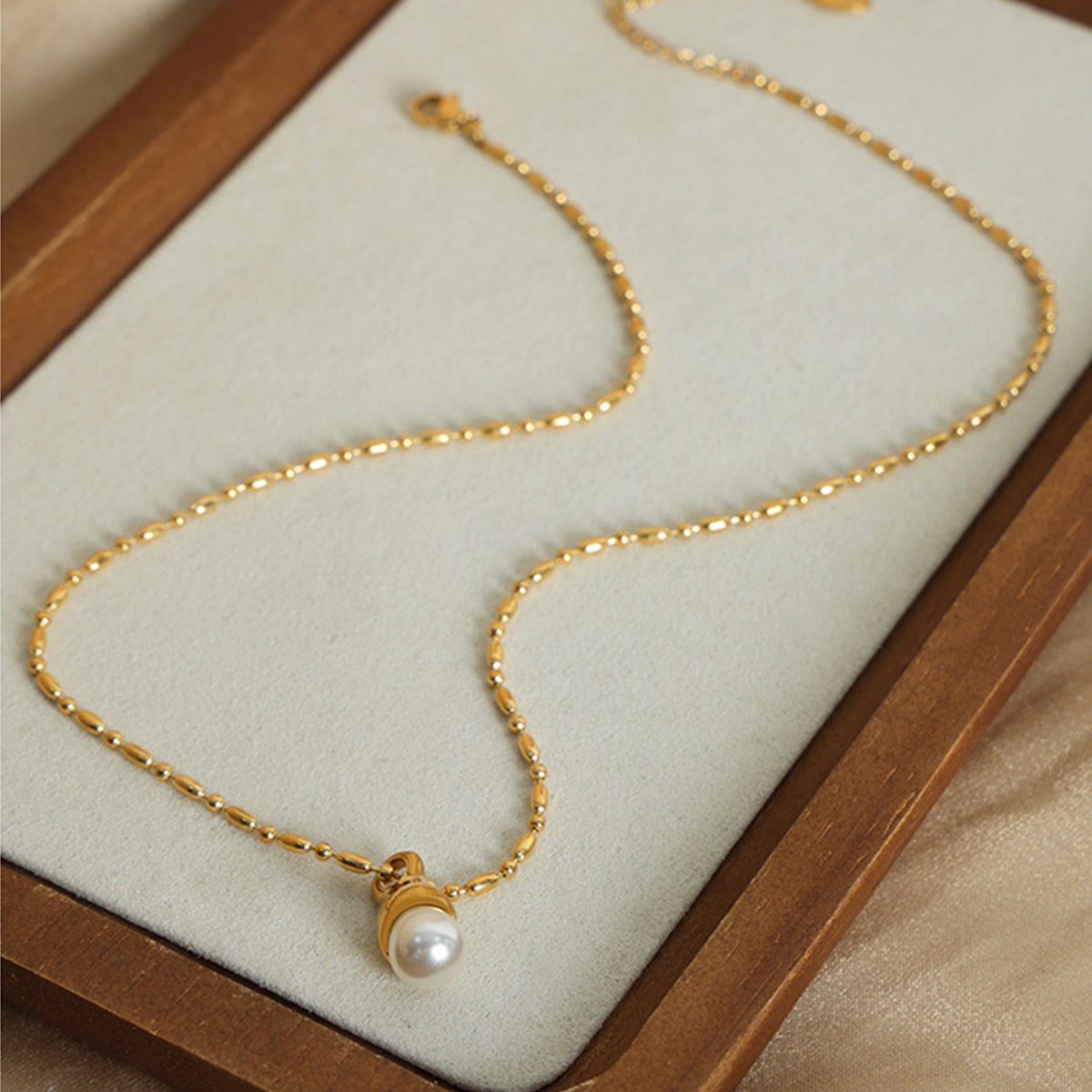 Titanium Steel Pearl Pendant Necklace - AllIn Computer