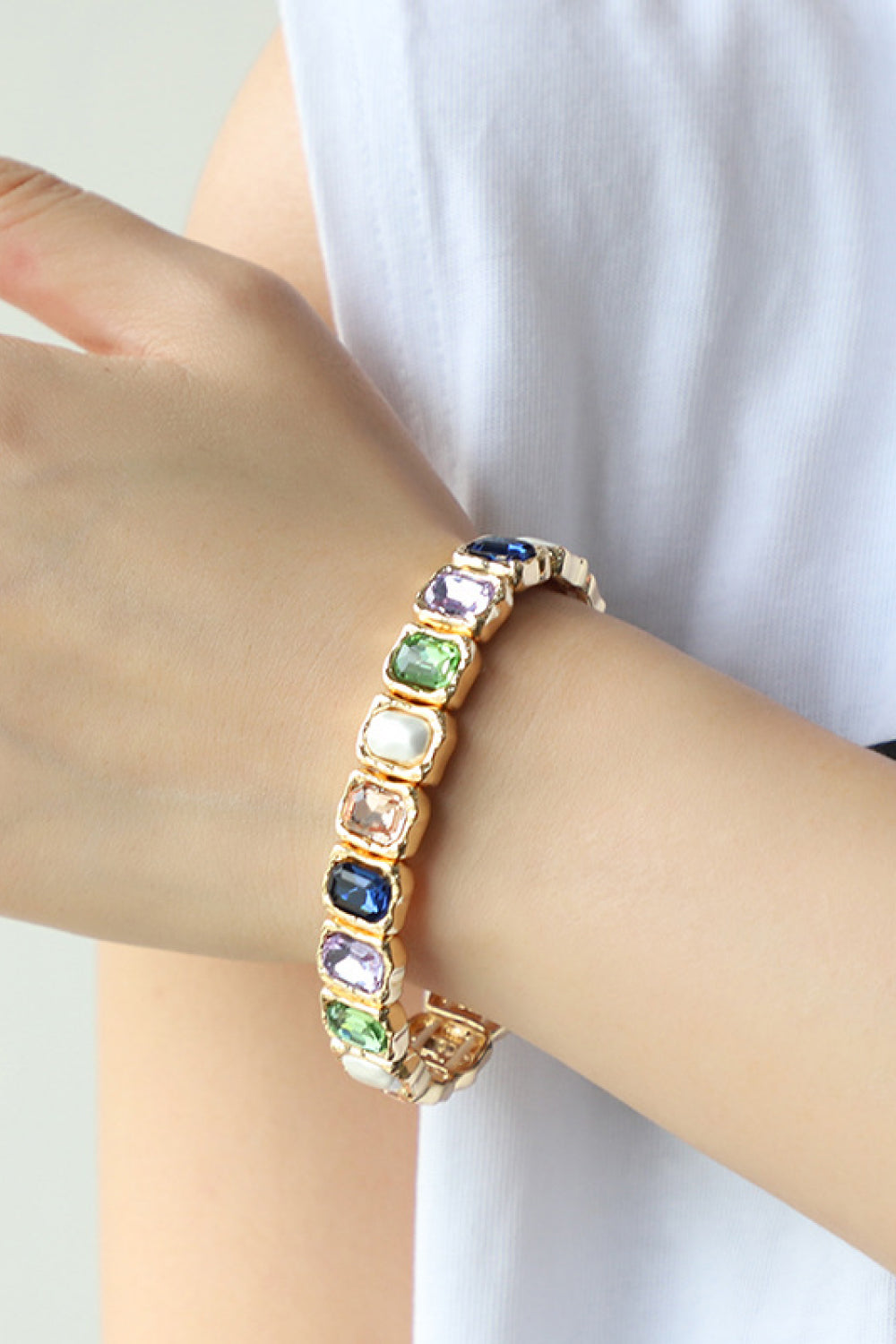 Glass Stone Alloy Bracelet - AllIn Computer