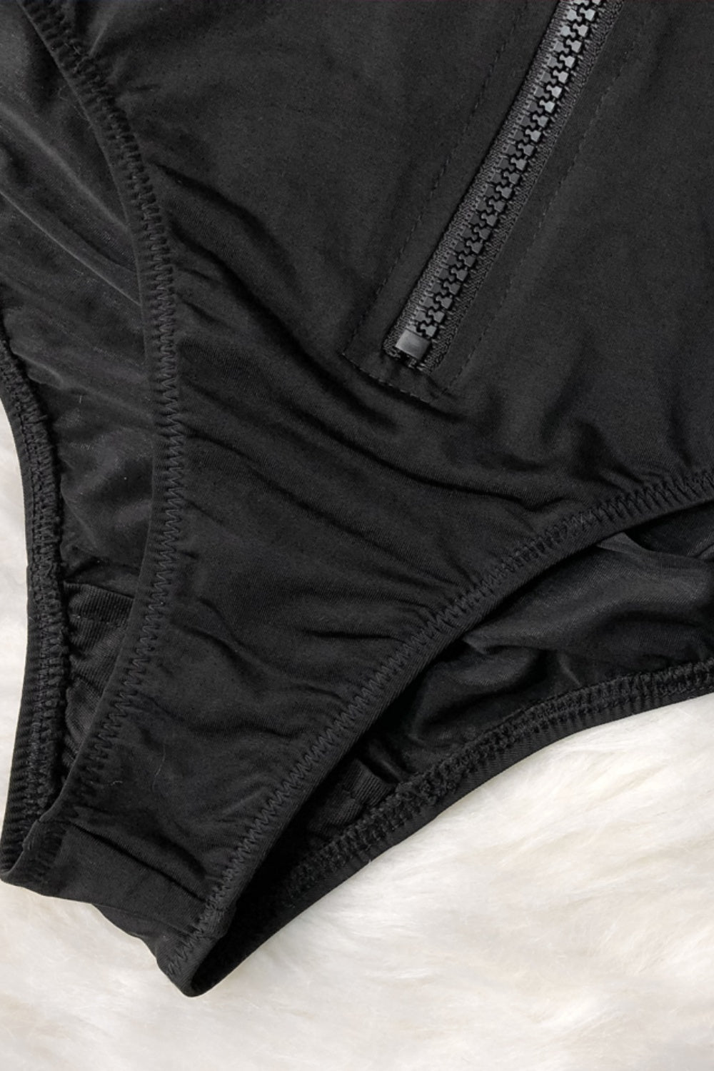 Half Zip Mock Neck Top and Brief Swim Set - AllIn Computer