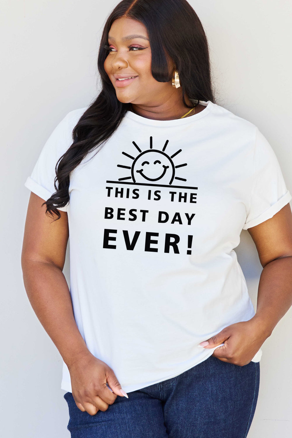 Simply Love Full Size THIS IS THE BEST DAY EVER! Graphic Cotton T-Shirt - AllIn Computer