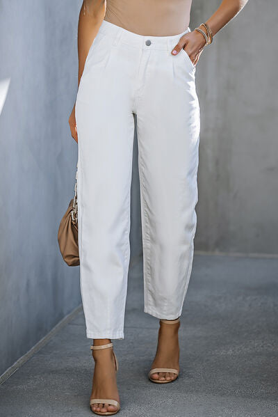 High-Waist Straight Jeans - AllIn Computer