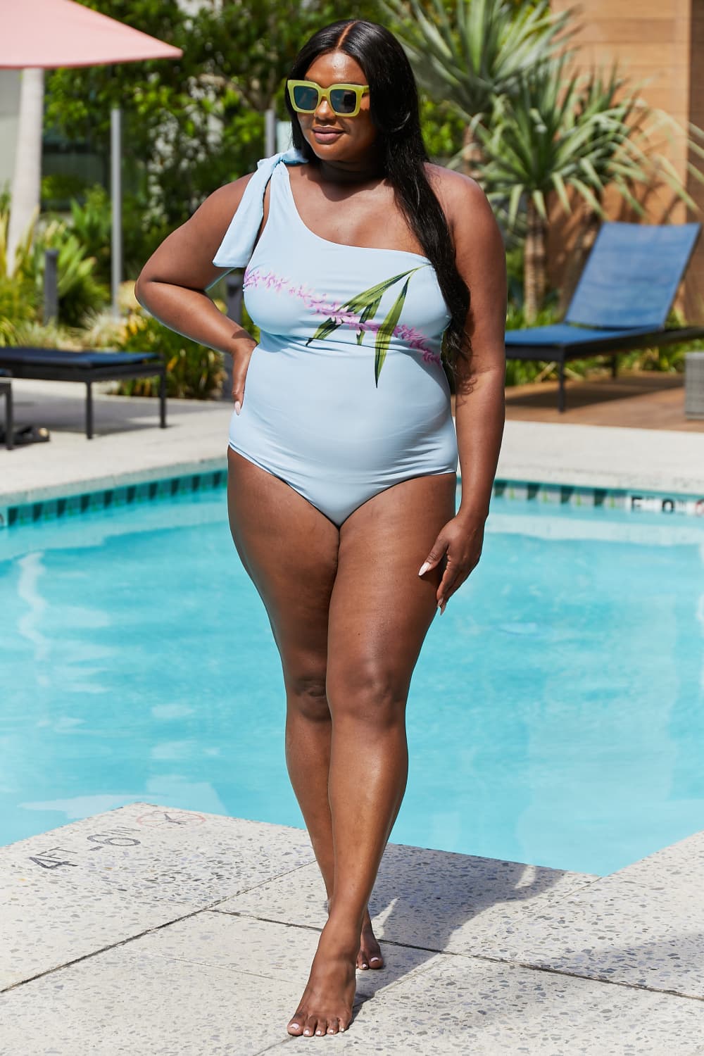 Marina West Swim Vacay Mode One Shoulder Swimsuit in Pastel Blue - AllIn Computer