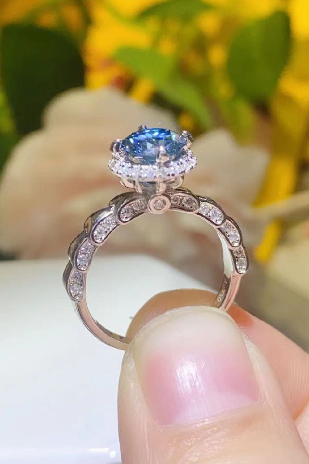 925 Sterling Silver 1 Carat Moissanite Cluster Ring - AllIn Computer