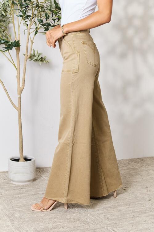 BAYEAS Raw Hem Wide Leg Jeans - AllIn Computer