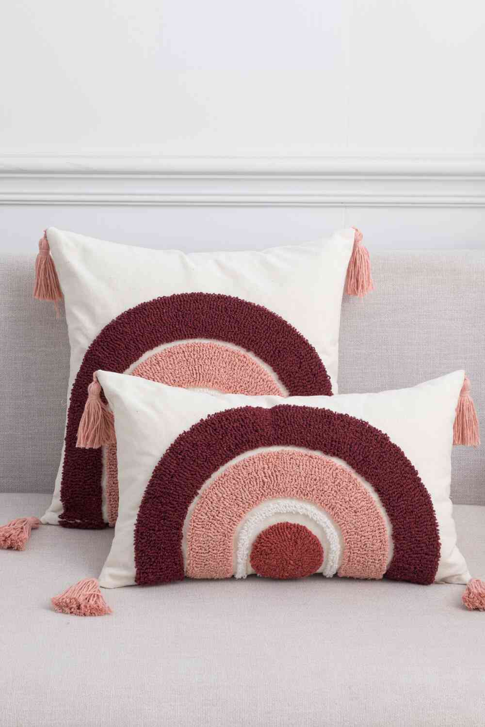Geometric Graphic Tassel Decorative Throw Pillow Case - AllIn Computer
