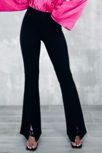 Slit Front Flare Pants - AllIn Computer