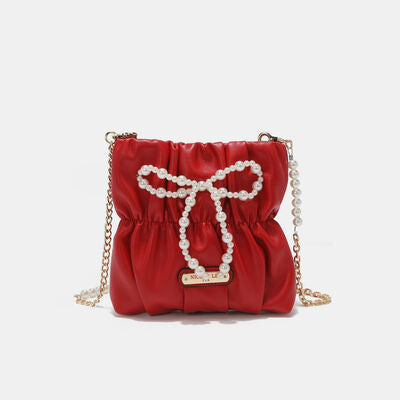 Nicole Lee USA Pearl Bow Chain Strap Purse - AllIn Computer