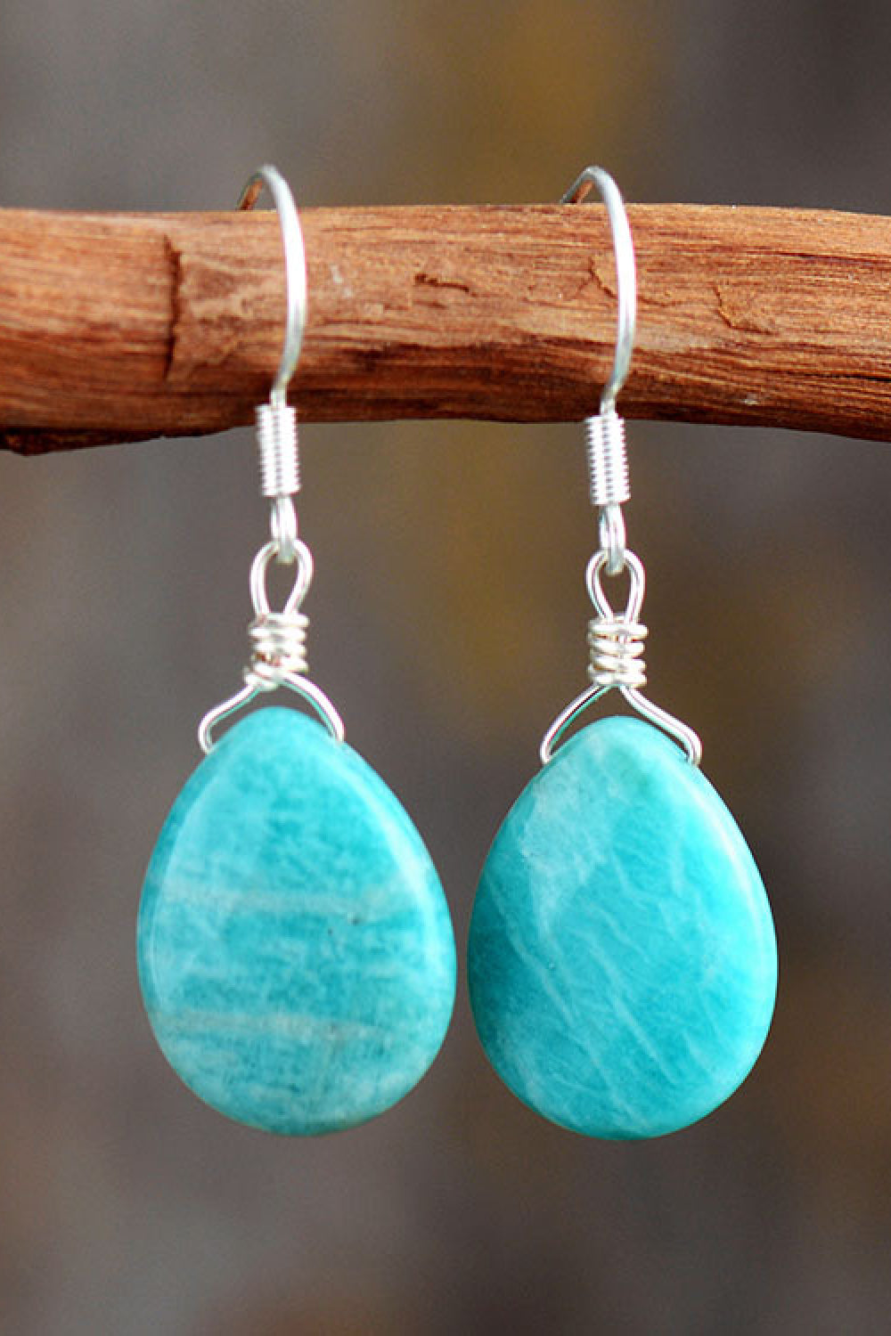 Handmade Natural Stone Teardrop Earrings - AllIn Computer