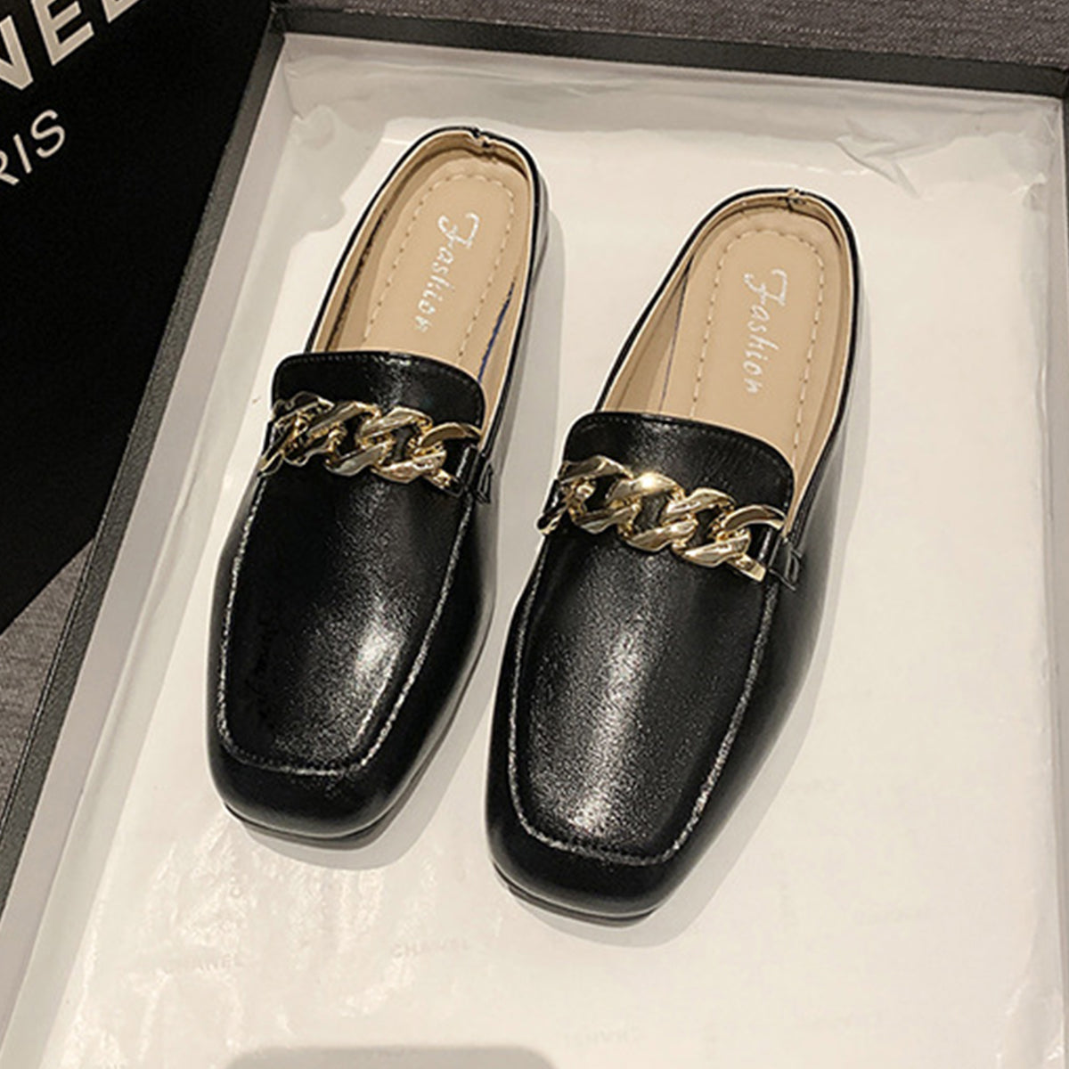 PU Leather Square Toe Flat Loafers - AllIn Computer