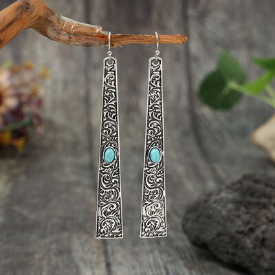 Artificial Turquoise Bar Earrings - AllIn Computer
