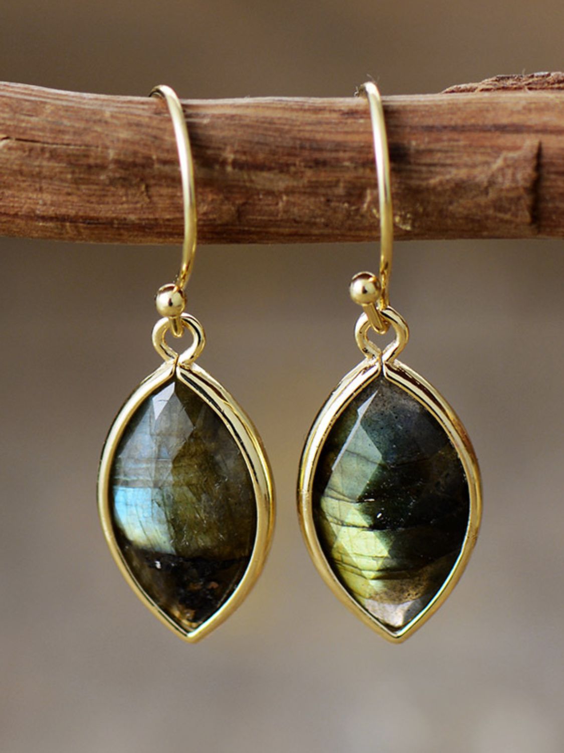 Geometrical Shape Natural Stone Dangle Earrings - AllIn Computer