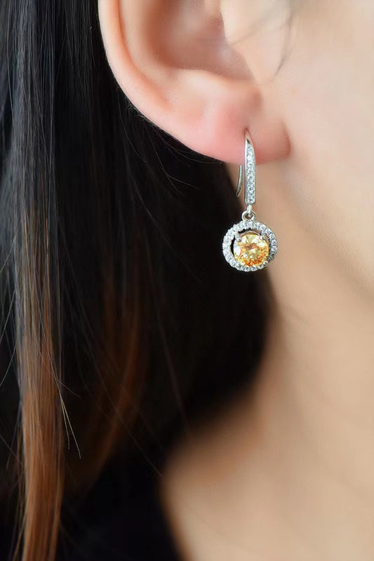 Platinum-Plated 2-Carat Moissanite Drop Earrings - AllIn Computer