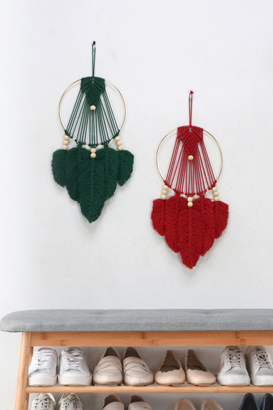 Feather Shaped Macrame Hanging Wall Decor - AllIn Computer