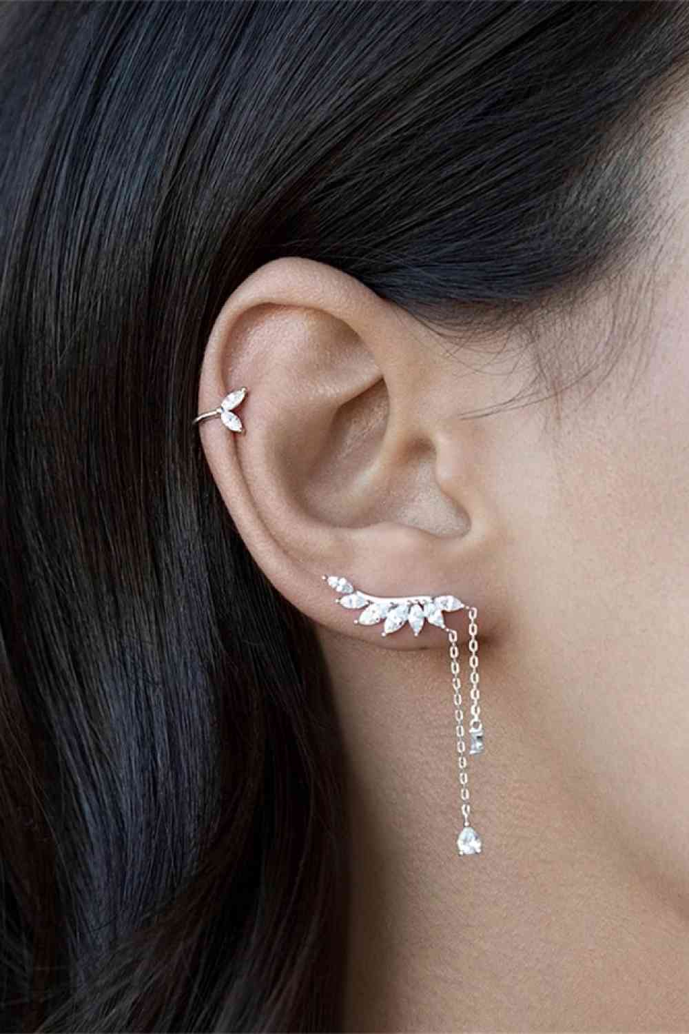 Platinum-Plated Crawl Earrings - AllIn Computer