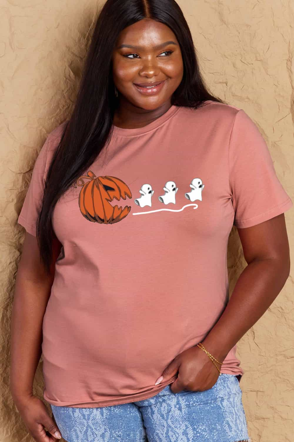 Simply Love Full Size Jack-O'-Lantern Graphic Cotton T-Shirt - AllIn Computer