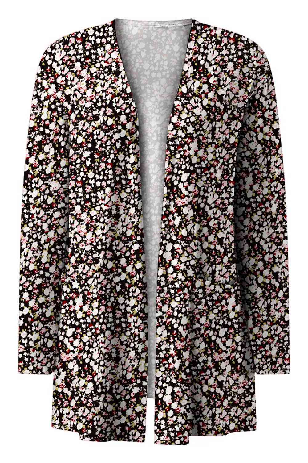 Printed Long Sleeve Cardigan - AllIn Computer