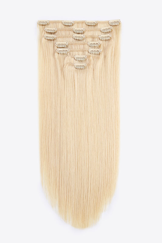 18" 120g Clip-In Hair Extensions Indian Human Hair in Blonde - AllIn Computer