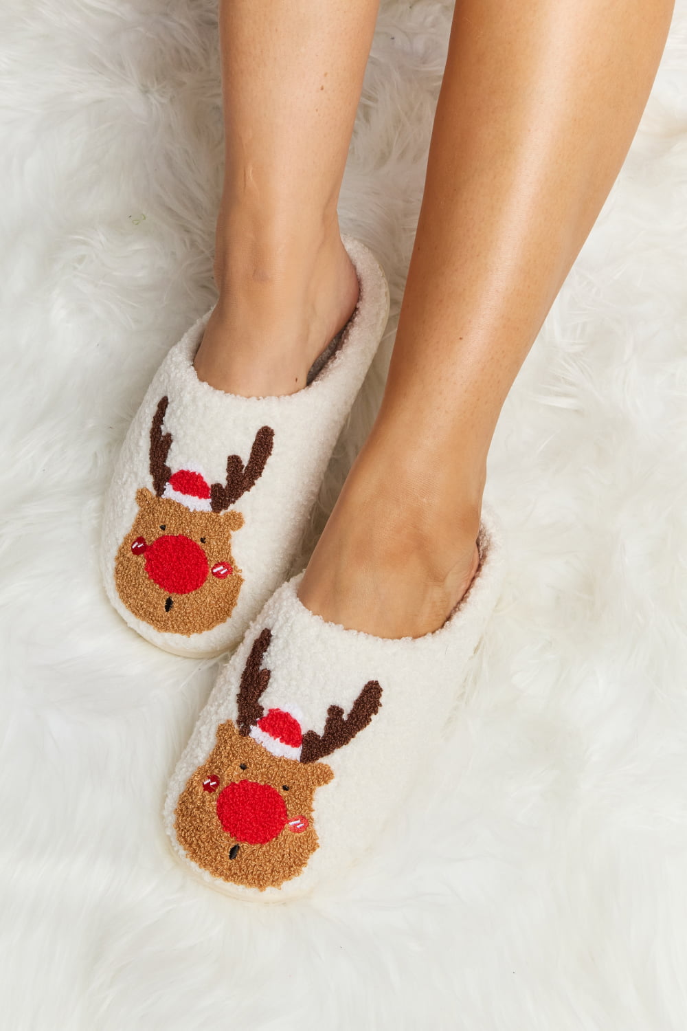 Melody Rudolph Print Plush Slide Slippers - AllIn Computer