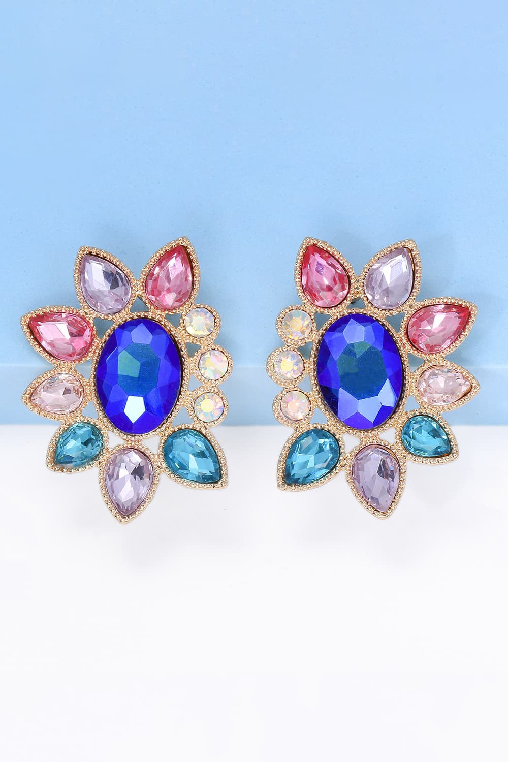 Geometrical Shape Glass Stone Dangle Earrings - AllIn Computer