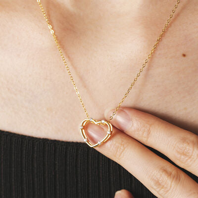 Heart Inlaid Zircon Spring Ring Closure Necklace - AllIn Computer