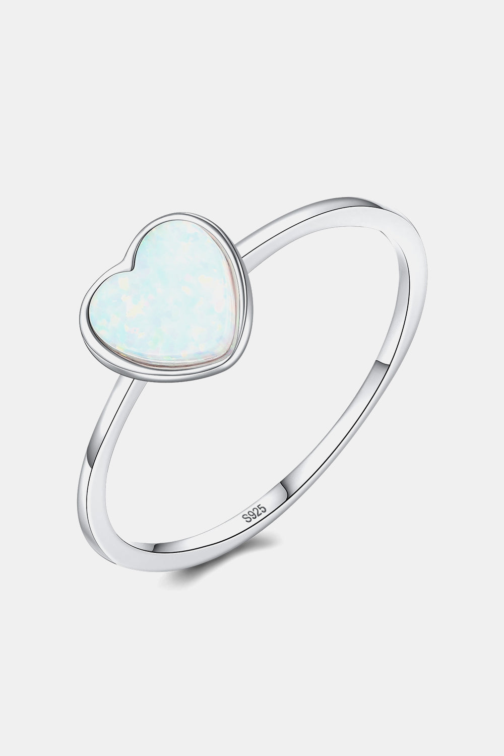 Opal Heart 925 Sterling Silver Ring - AllIn Computer