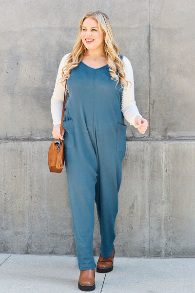 Double Take Full Size Sleeveless Straight Jumpsuit - AllIn Computer