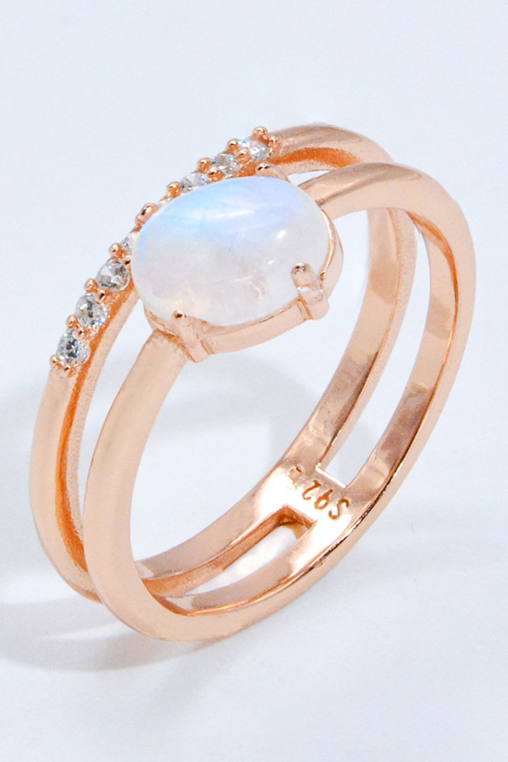 Natural Moonstone and Zircon Double-Layered Ring - AllIn Computer