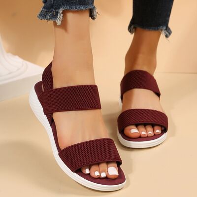 Rubber Open Toe Low Heel Sandals - AllIn Computer