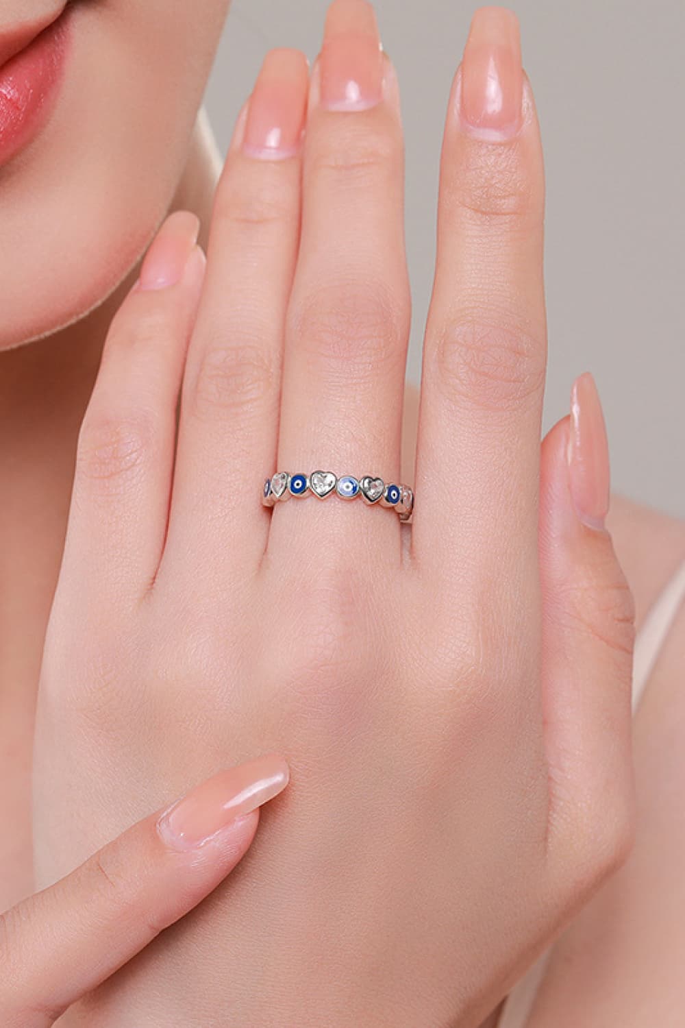 925 Sterling Silver Heart Shape Zircon Ring - AllIn Computer