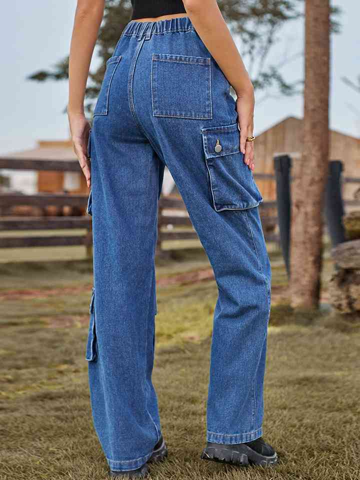 Straight Leg Cargo Jeans - AllIn Computer