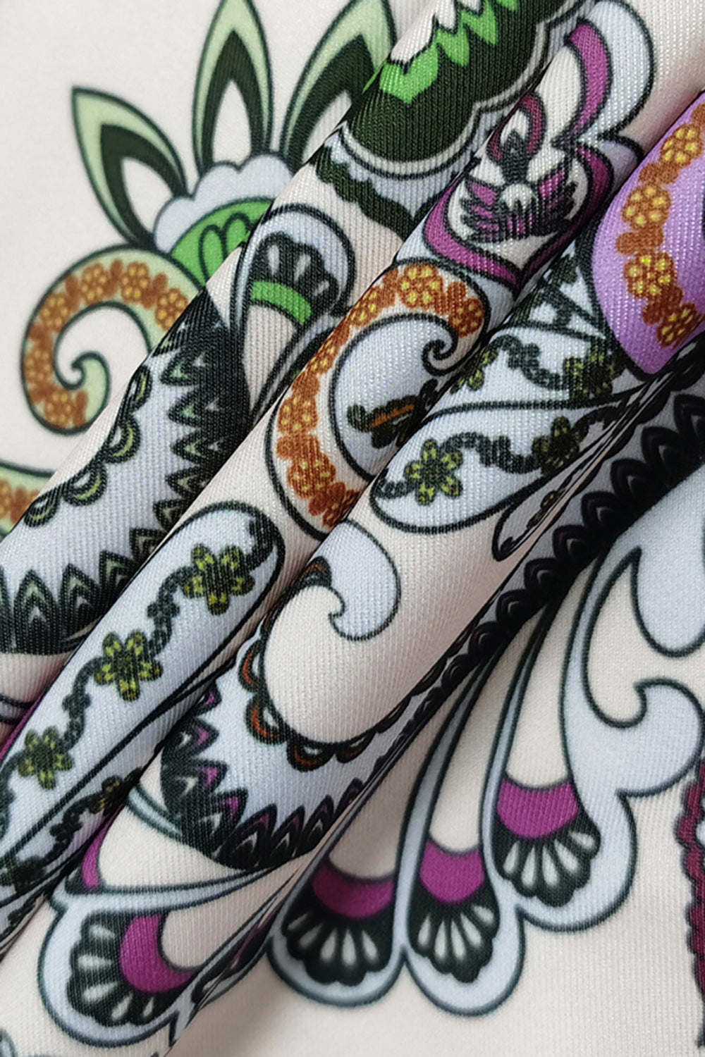Cap, Drawstring Printed Long Sleeve Dress and Pants Swim Set - AllIn Computer