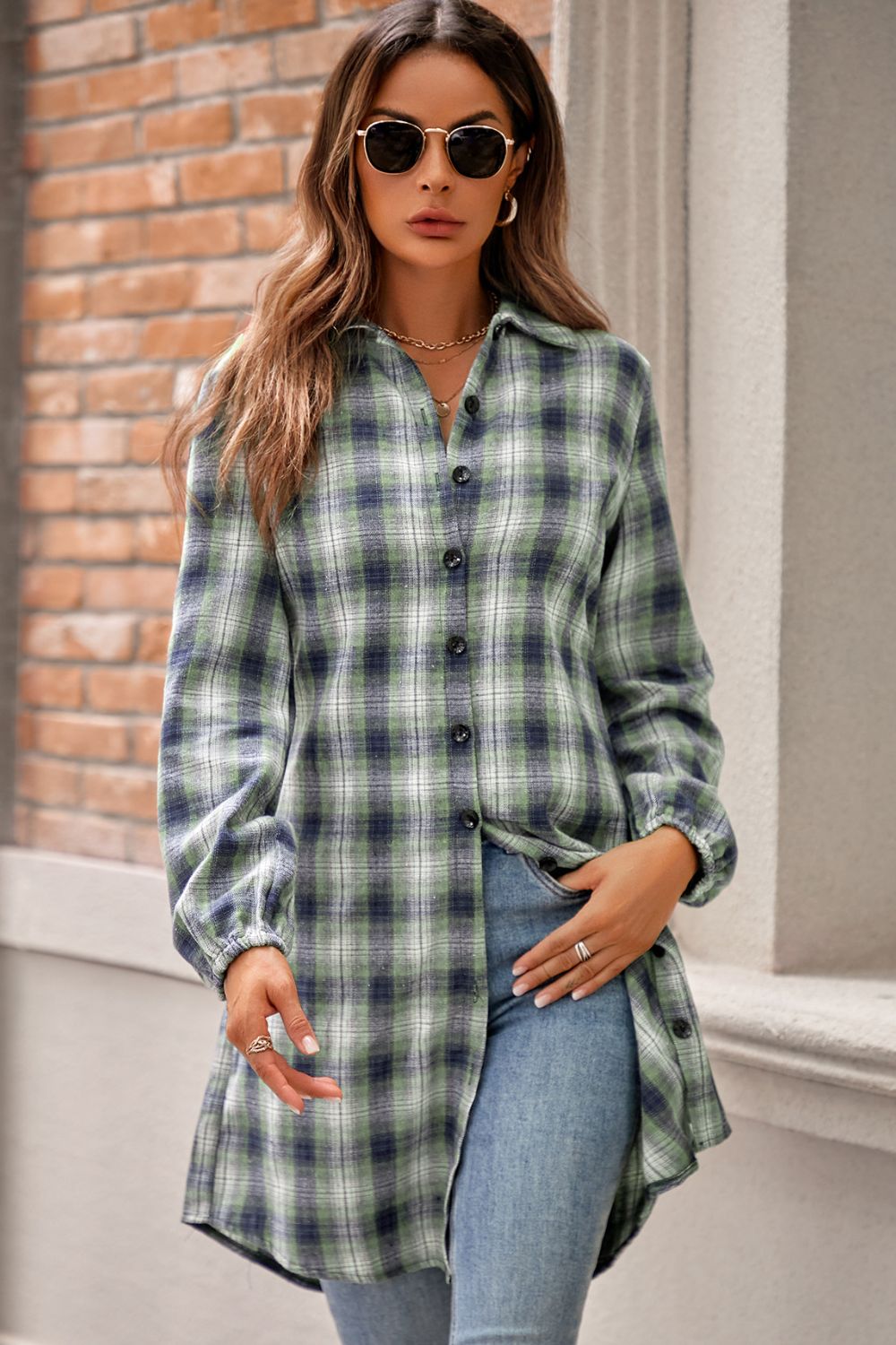 Plaid Tie Front Mini Shirt Dress - AllIn Computer