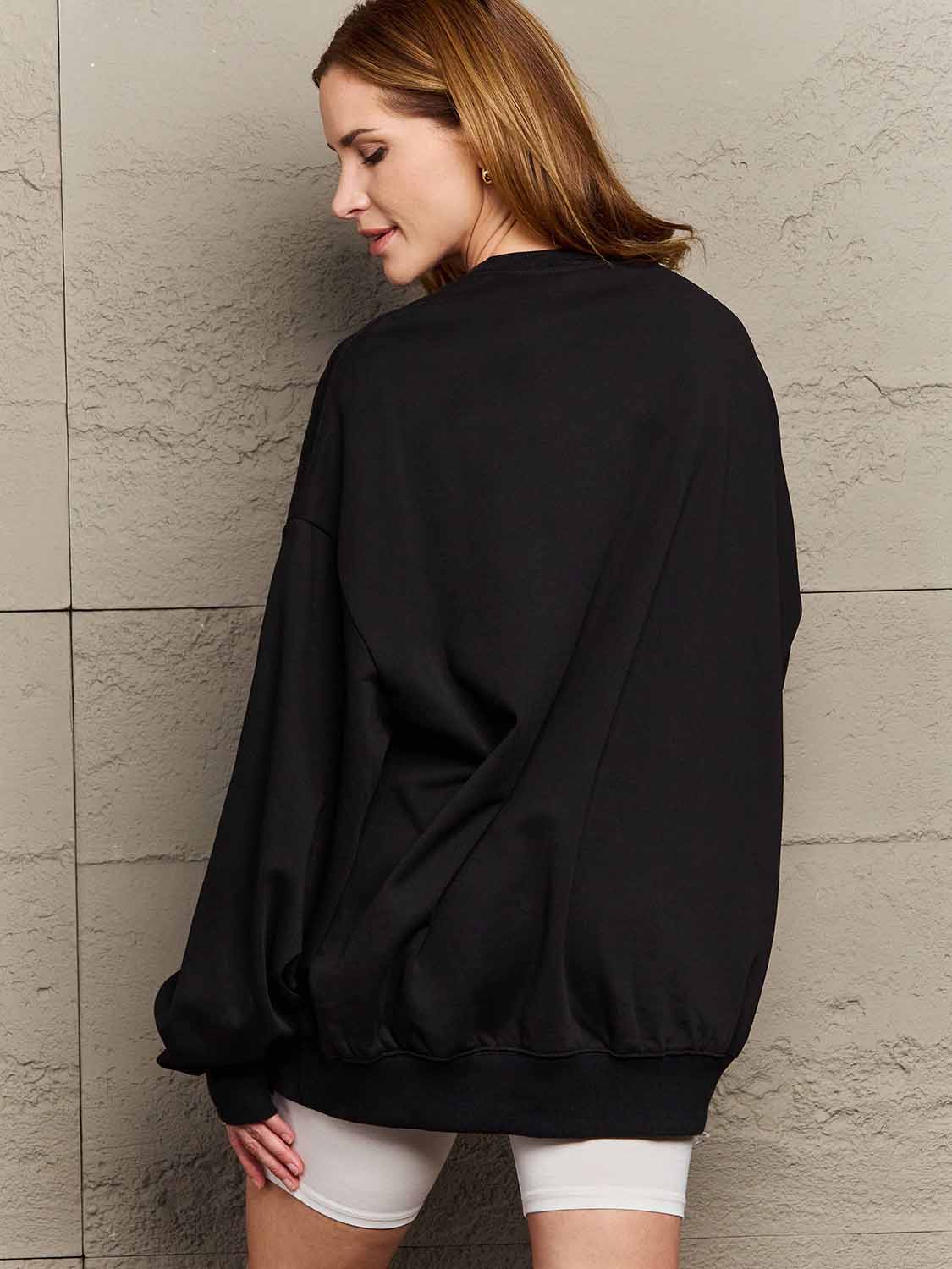 Simply Love Full Size Dropped Shoulder Sweatshirt - AllIn Computer