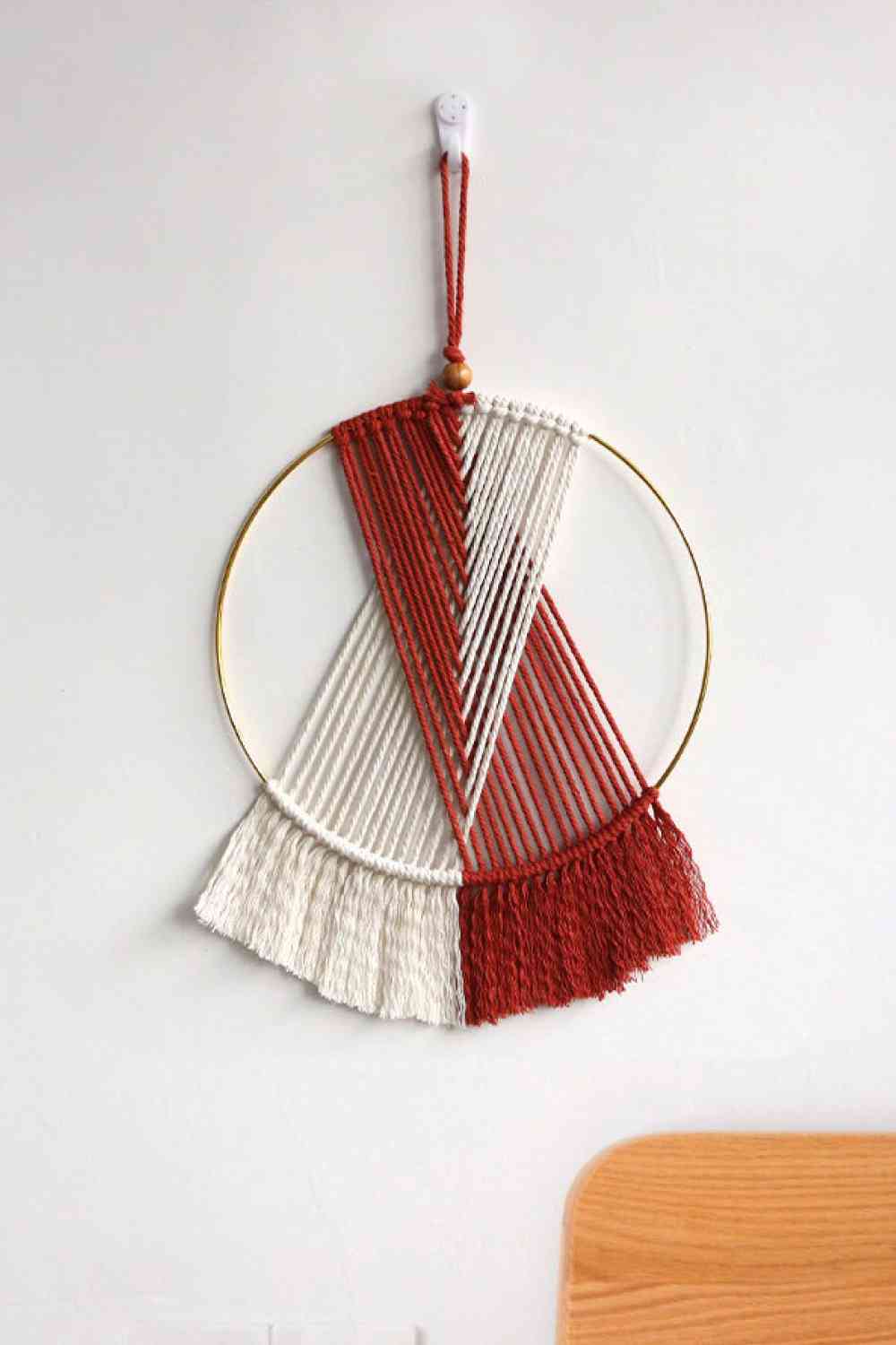Contrast Fringe Round Macrame Hanging Wall Piece - AllIn Computer