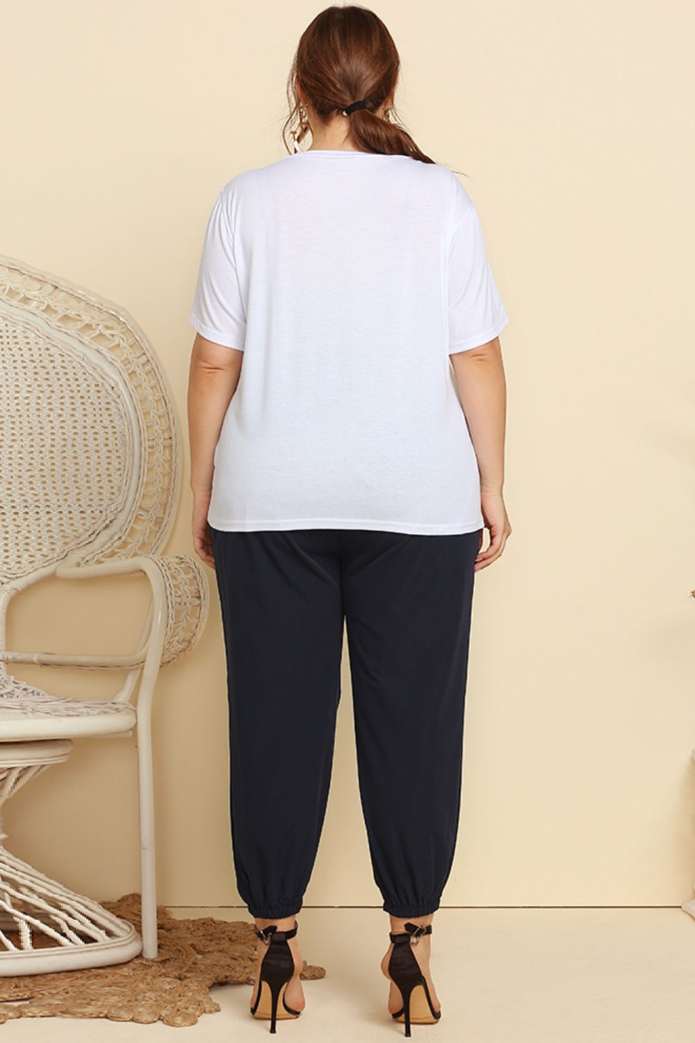 Graphic Tee and Belted Paperbag Joggers Set - AllIn Computer