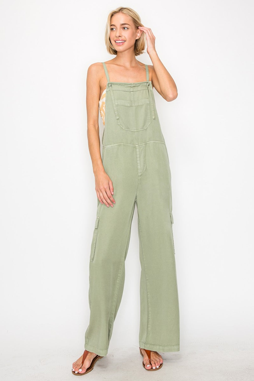 RISEN Wide Leg Tencel Overalls - AllIn Computer