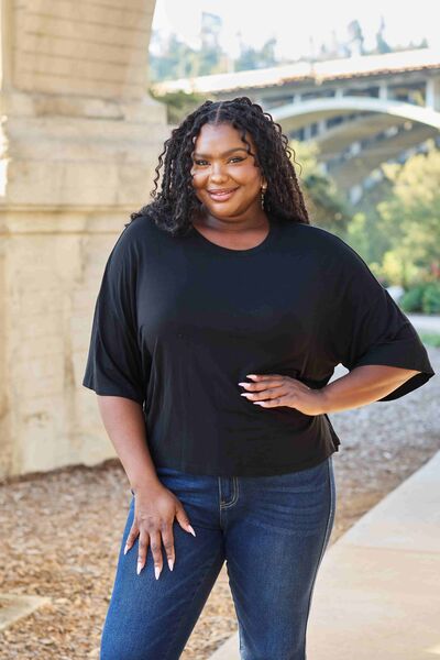 Basic Bae Full Size Round Neck Drop Shoulder T-Shirt - AllIn Computer