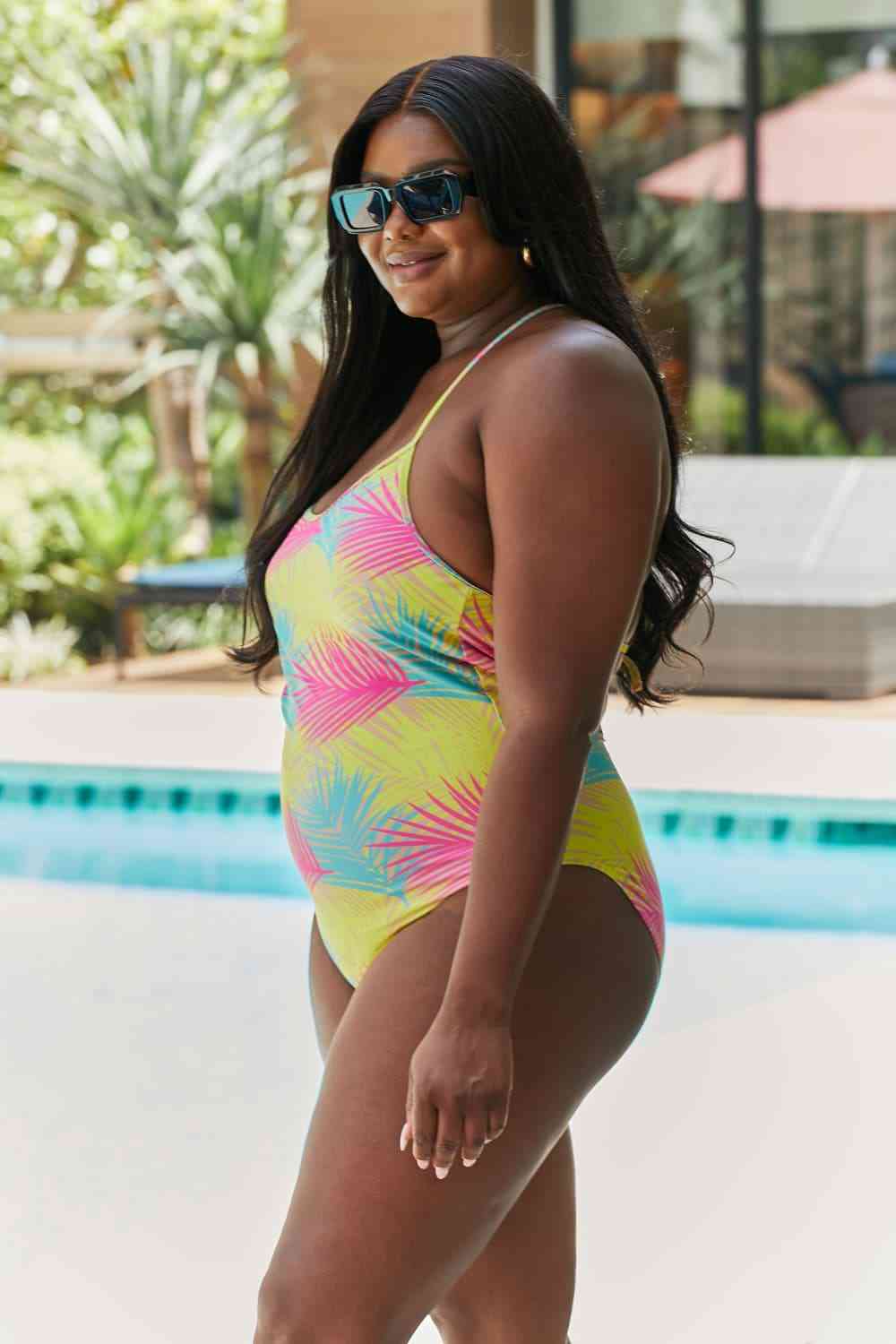 Marina West Swim High Tide One-Piece in Multi Palms - AllIn Computer
