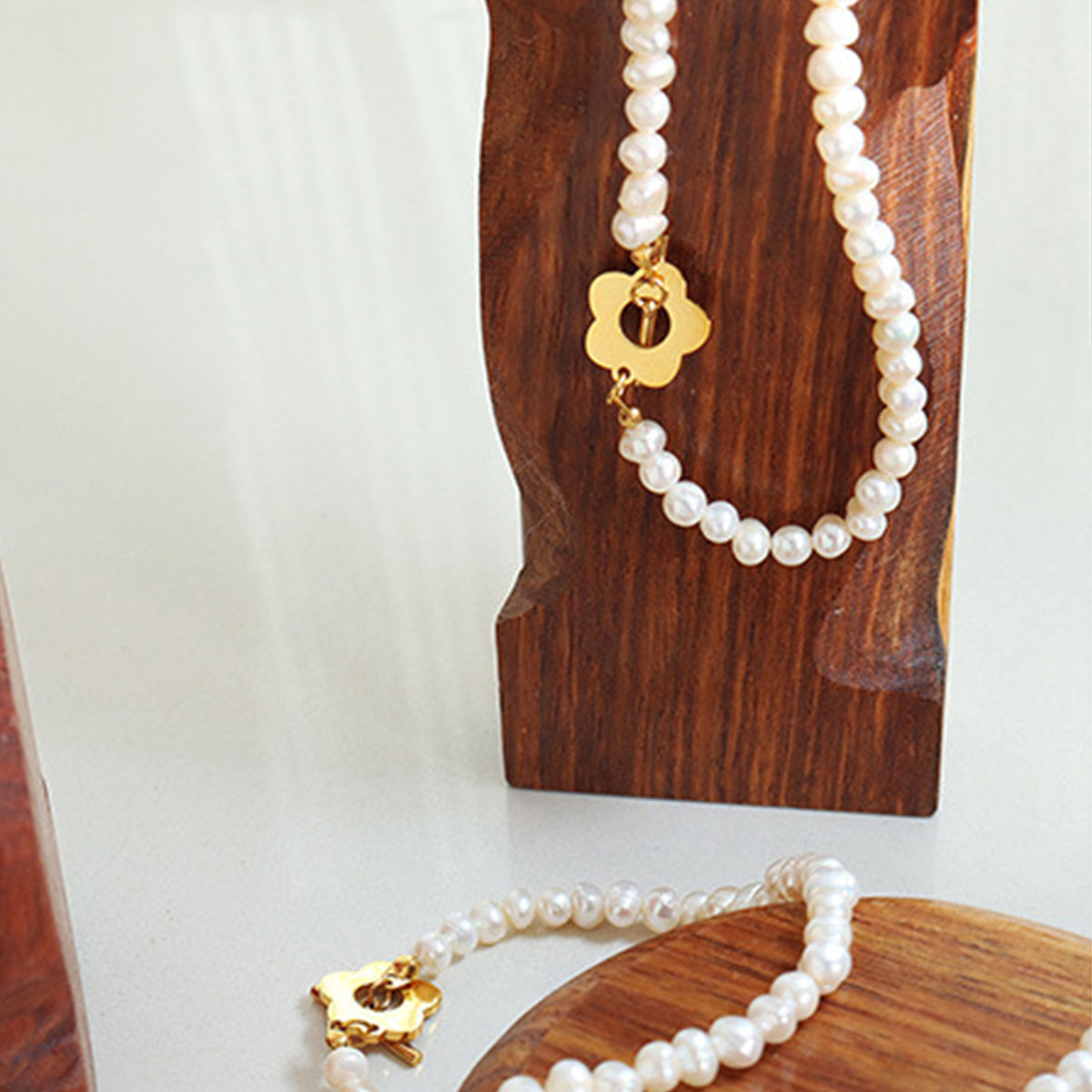 Titanium Steel Pearl Flower Bracelet - AllIn Computer