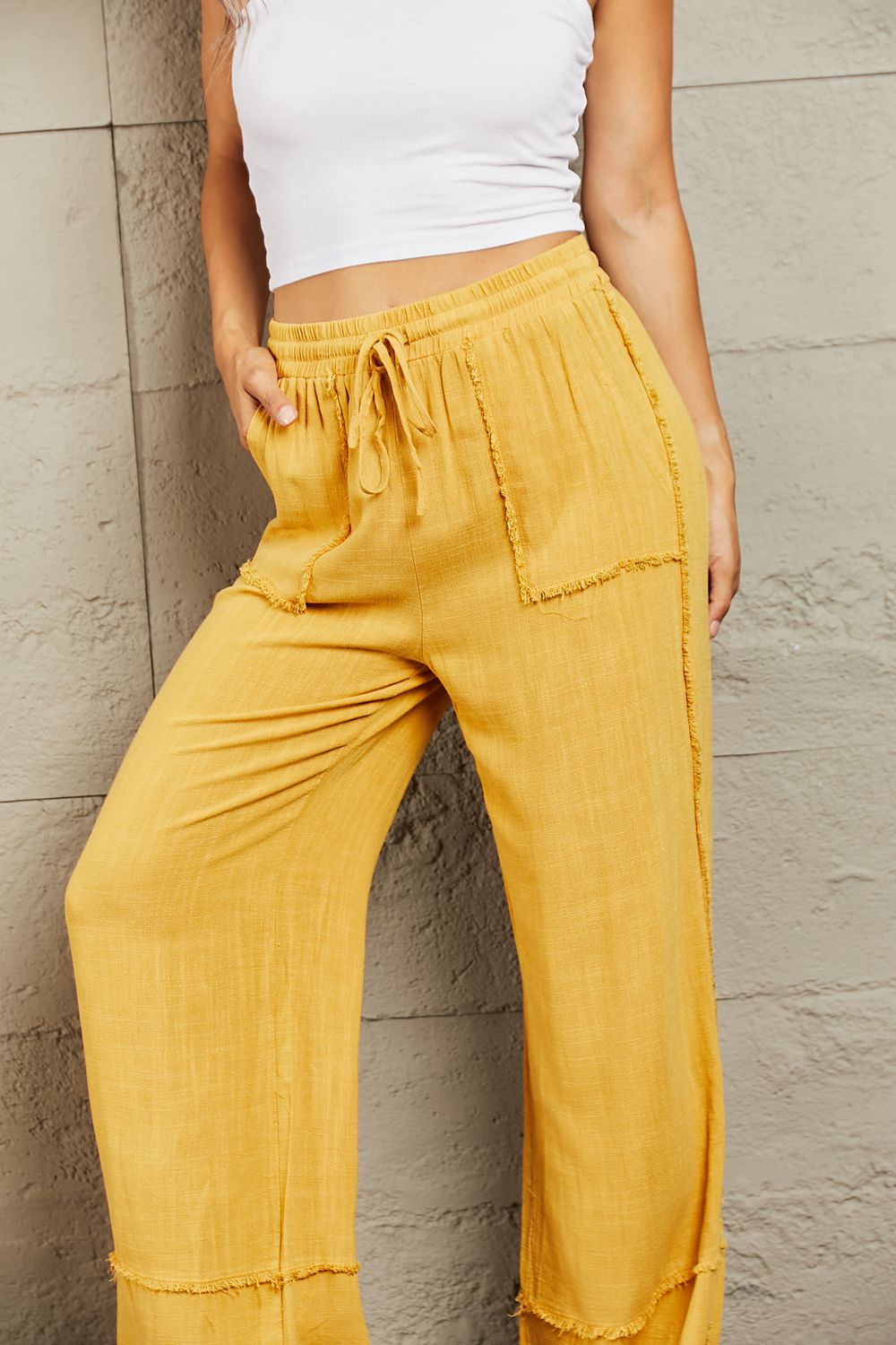 HEYSON Love Me Full Size Mineral Wash Wide Leg Pants - AllIn Computer