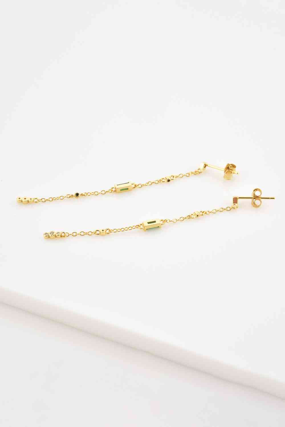 Inlaid Zircon 18K Gold-Plated Earrings - AllIn Computer