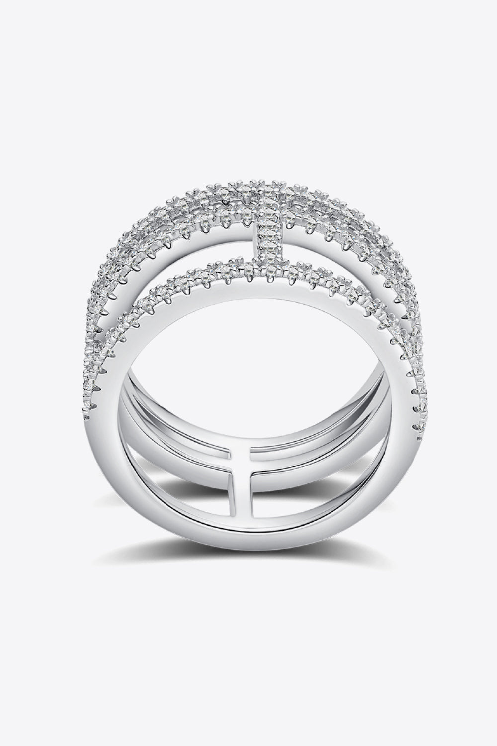 Adored Moissanite Cutout Wide Ring - AllIn Computer