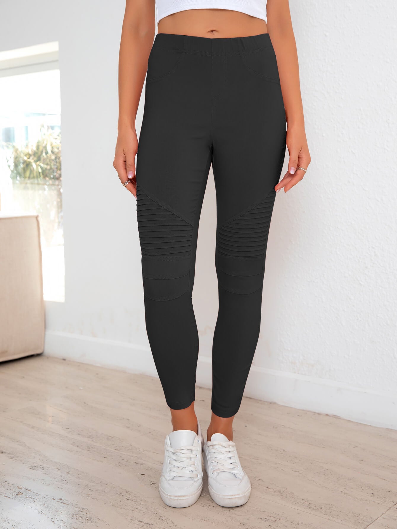 Ribbed Detail Leggings - AllIn Computer