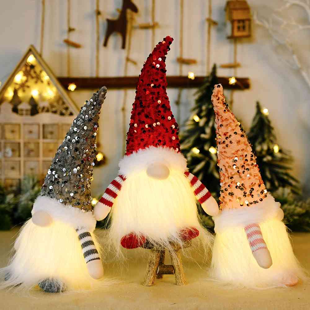 Sequin Light-Up Faceless Gnome - AllIn Computer