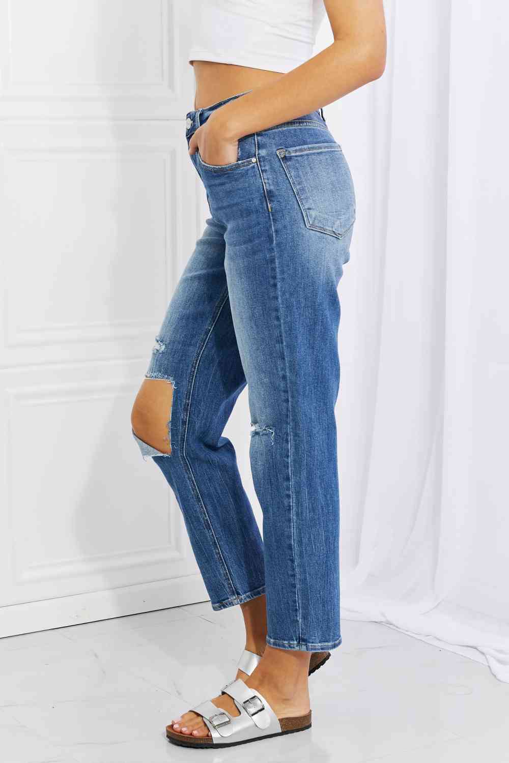 RISEN Full Size Emily High Rise Relaxed Jeans - AllIn Computer