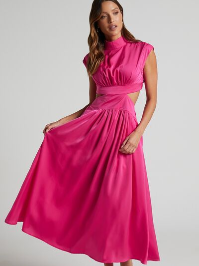 Cutout Mock Neck Sleeveless Dress - AllIn Computer