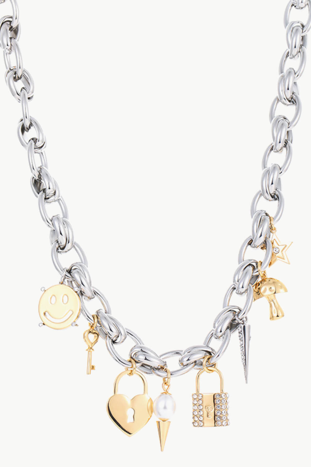 Lock Pendant Double-Layered Necklace - AllIn Computer