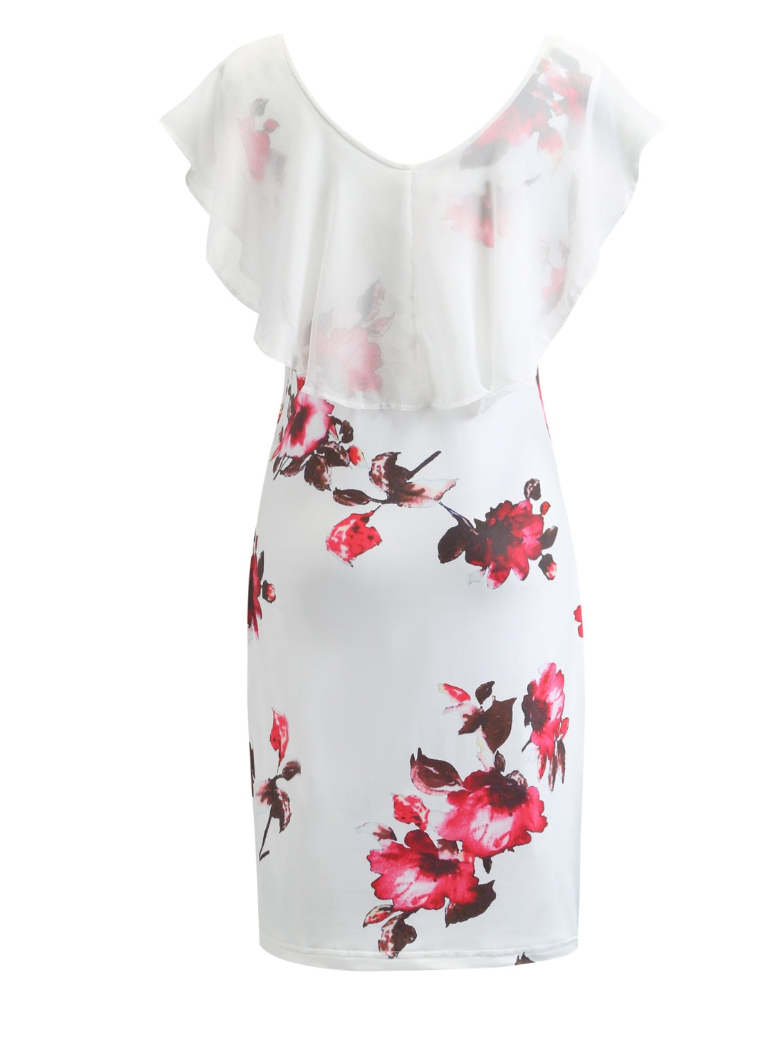 Printed Ruffled Cap Sleeve Mini Dress - AllIn Computer