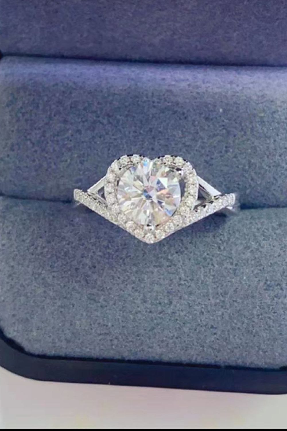 Adored 1 Carat Moissanite 925 Sterling Silver Heart Ring - AllIn Computer